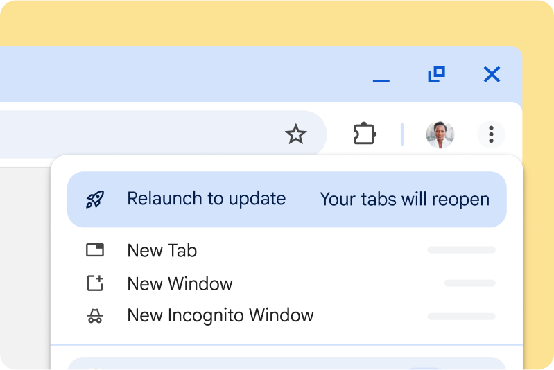 Встановлюється оновлення Інтерфейс Chrome сповіщає, що доступне оновлення